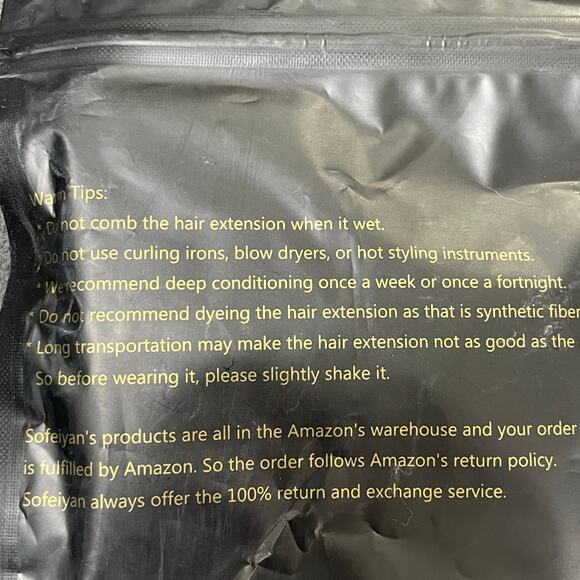 SOFEIYAN 10pc Rose Red Hair Extensions 22" Clip In Synthetic Straight DIY NWT - Picture 8 of 10